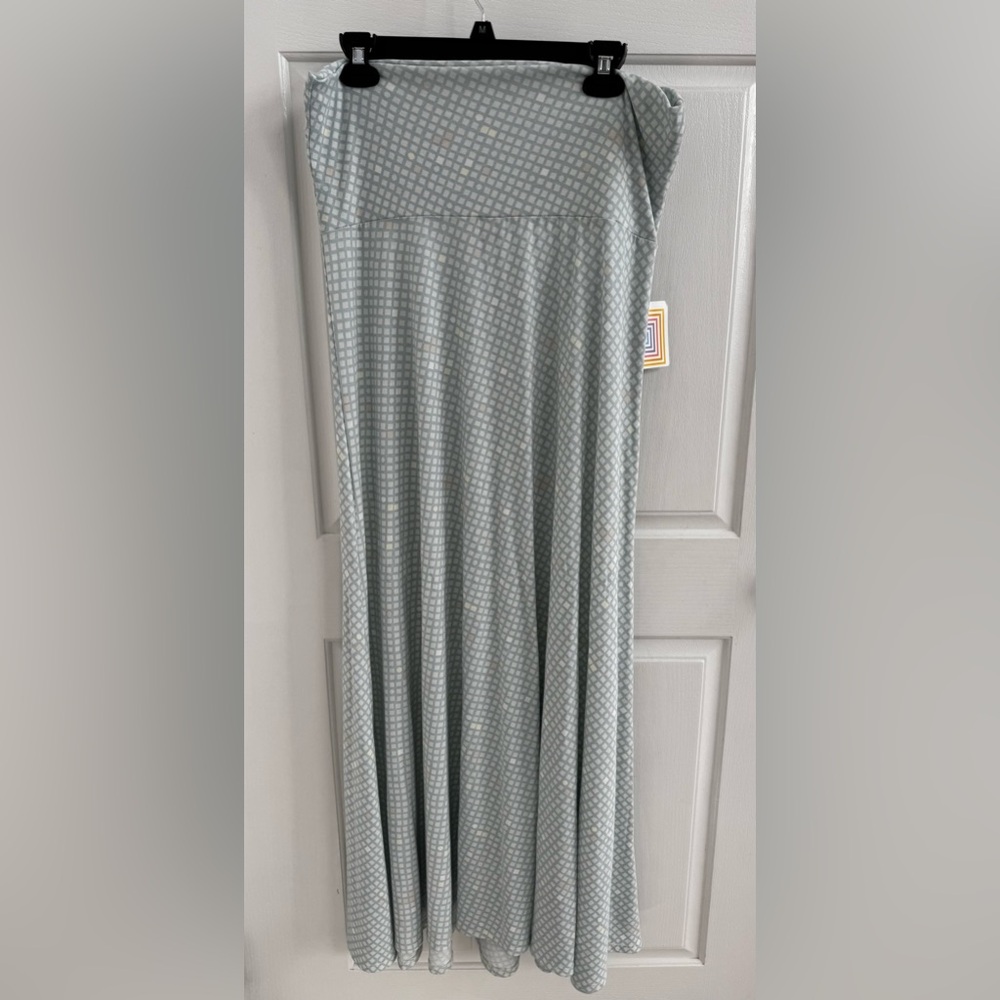 LuLaRoe Pale Mint Green Geometric A-Line Maxi Skirt